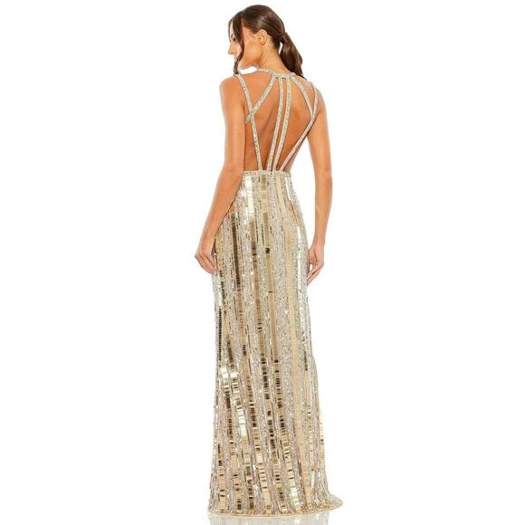 SEXY Mac Duggall golden dress NEW YEARS! Size 6 - Picture 2 of 2